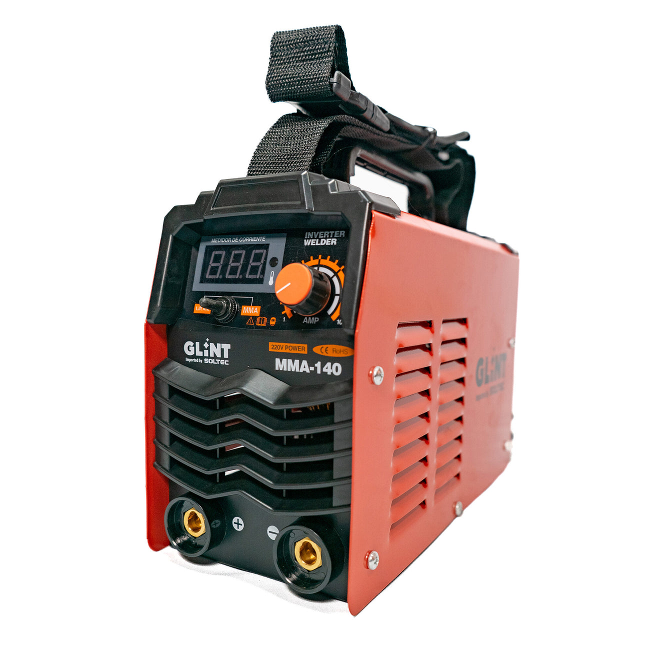 Soldadora inverter Glint 140 MMA 140A 220V con display y mando – Soltec